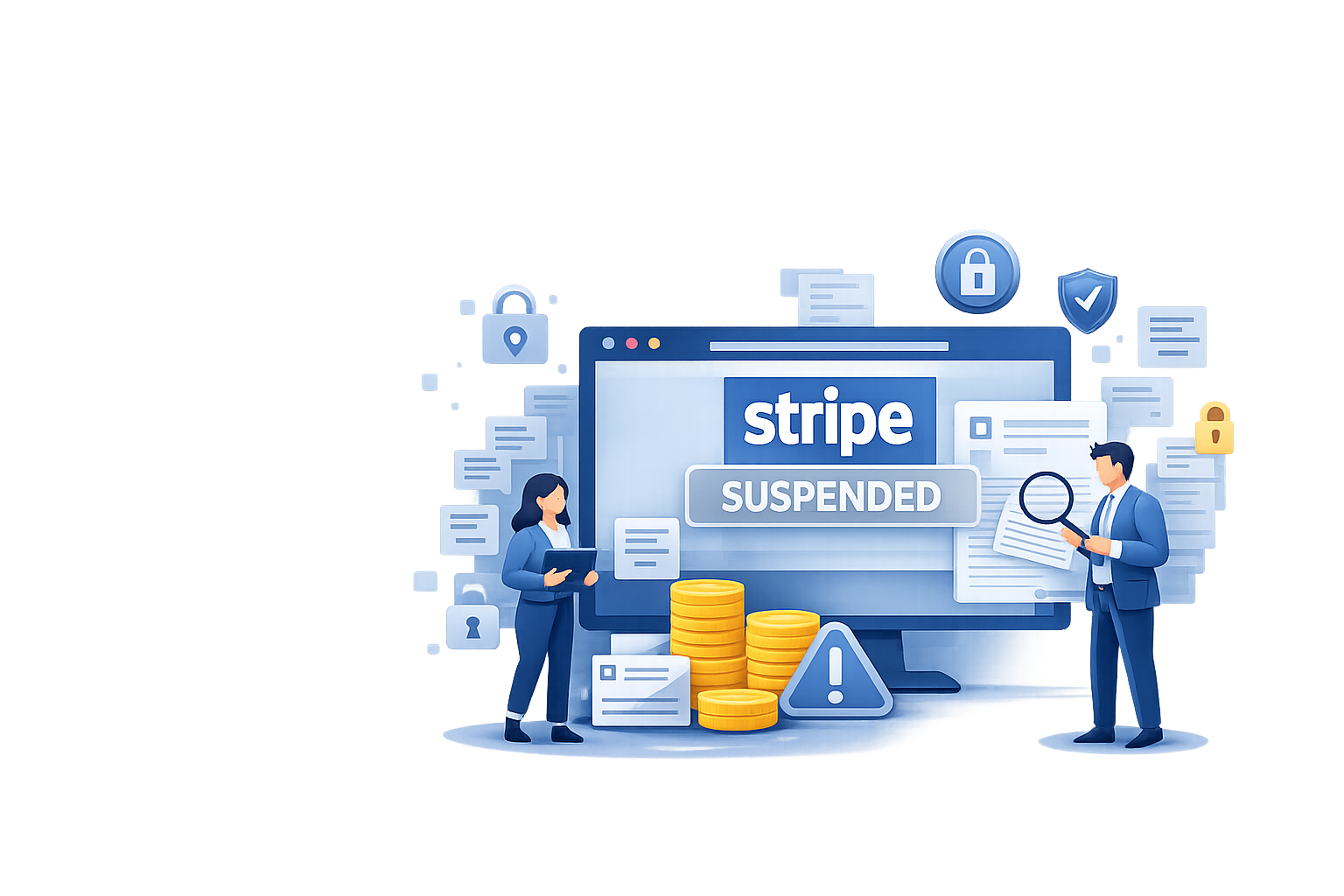 Stripe account suspended illustration